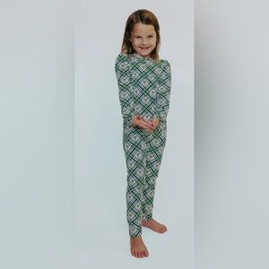 Peaz N’ Carrots Savannah Banana Baseball Logo Plaid Soft Pajama Top size 9/10